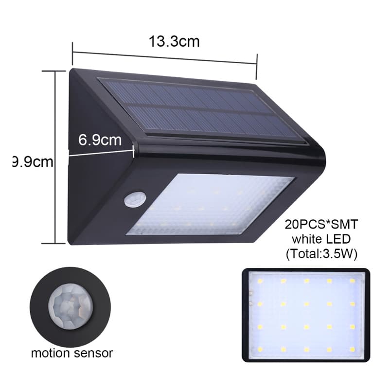 20 Led 350lm Super Bright IP65 Waterproof Solar Power PIR Motion Light - Image 11