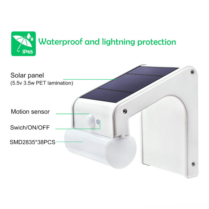38 LEDs Solar Microwave Radar Sensor Light - Image 4