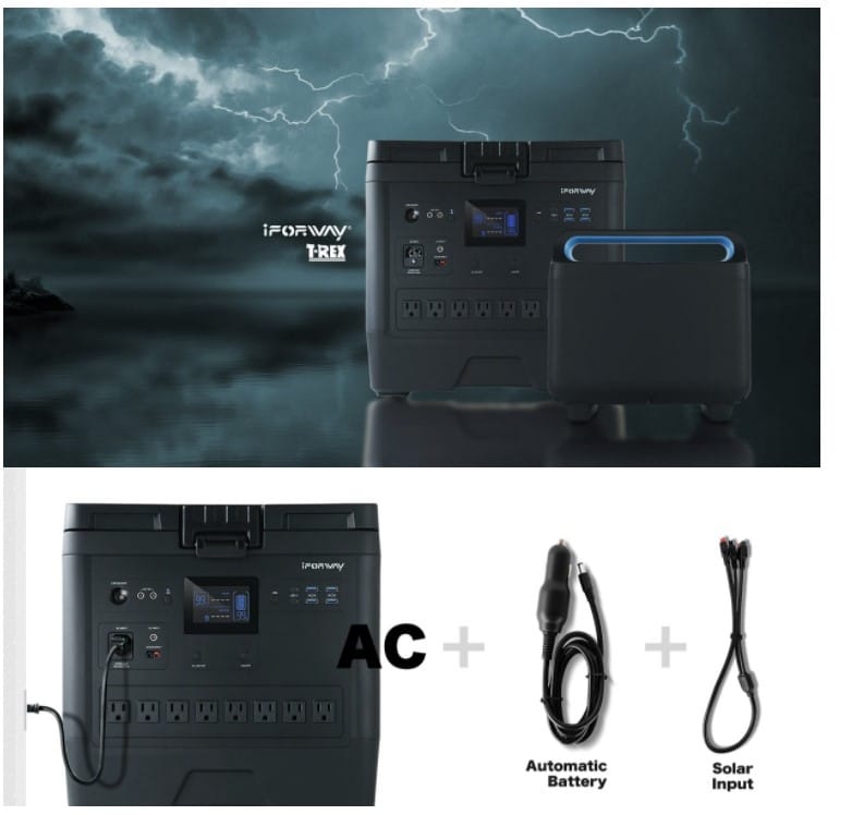 Iforway 2000Wh HS2000W Replicable Battery Portable Power Battery With AC DC USB Fast Charging Host - Image 11