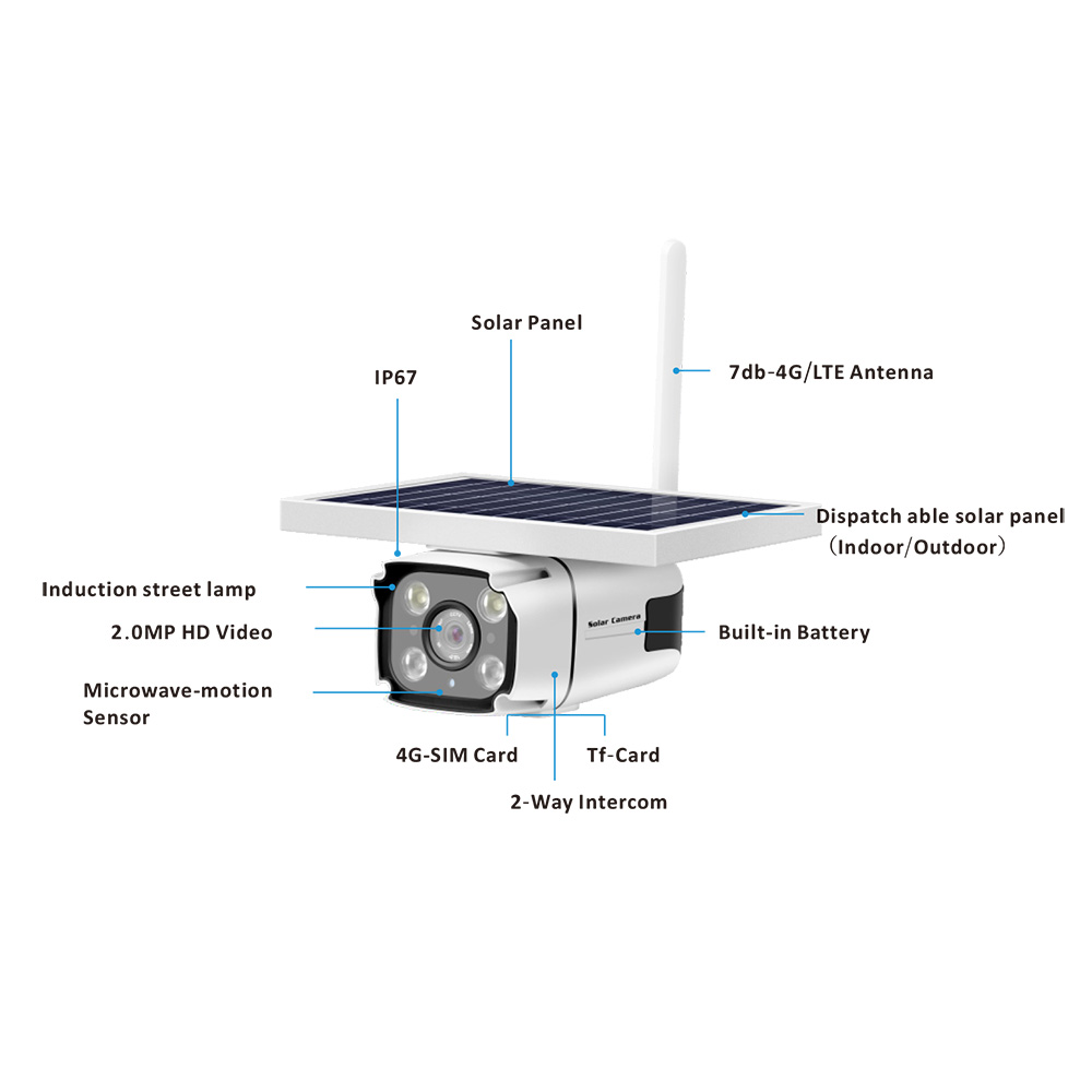 Low power Consumption Security HD Surveillance CCTV Solar wifi Camera
