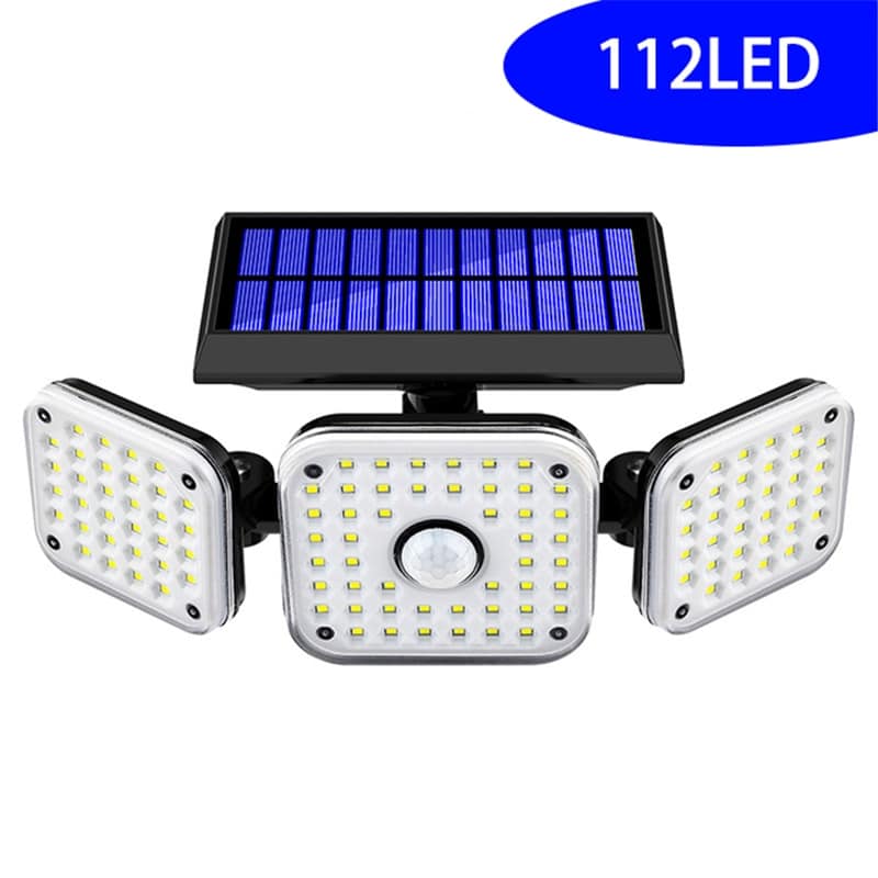 48/112/182 LED Solar Lights Outdoor Security Lamp with Ajustable Motion Sensor Spotlights IP65 Waterproof for Pathway Garden