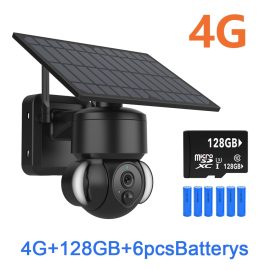 SHIWOJIA Solar Camera 4G SIM /Wifi Outdoor Wireless Cctv Cloud H265 Solar Power Garden Lights Security Surveillance Battery Cam