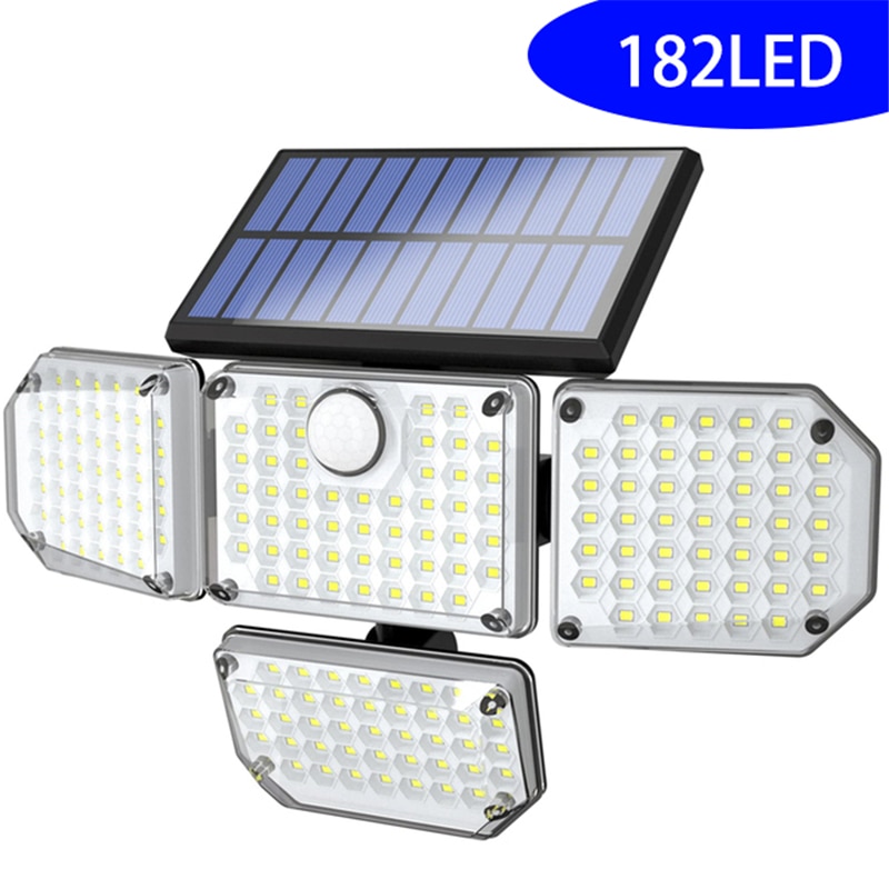 48/112/182 LED Solar Lights Outdoor Security Lamp with Ajustable Motion Sensor Spotlights IP65 Waterproof for Pathway Garden - Image 10